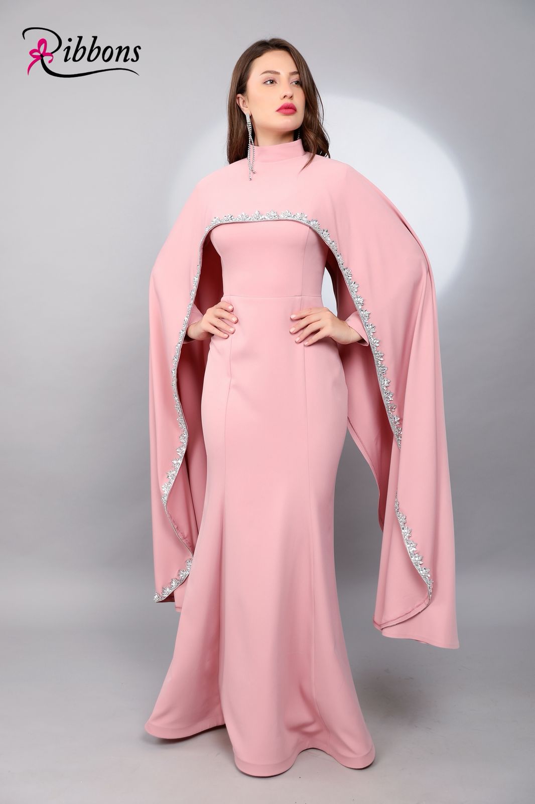 Crystal cape dress - Pink