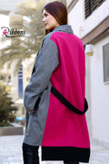 Cardigan Contrast Fushia