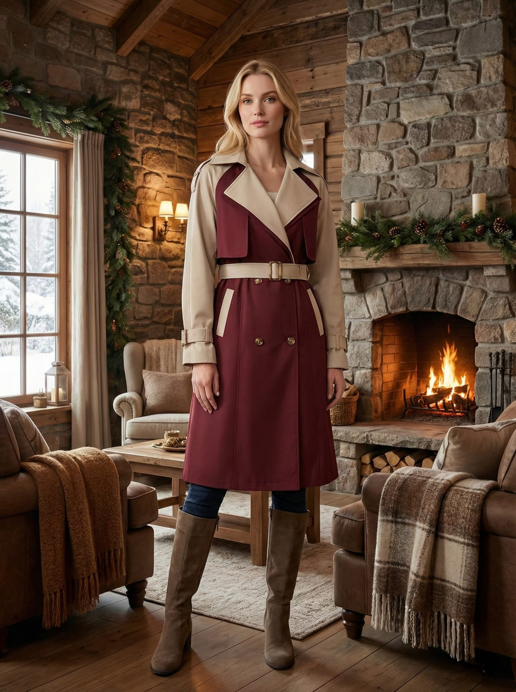 Trench Double Cool Burgundy
