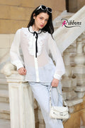 Velvet blouse White