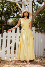 Gold buttoned dress yellow