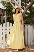 Gold buttoned dress yellow
