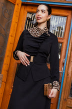 Tiger scarf dress black