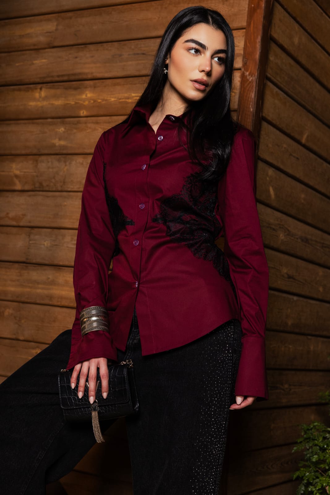 Lace shemise Burgundy
