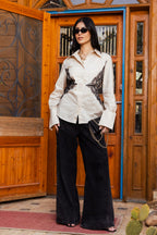 Lace shemise beige