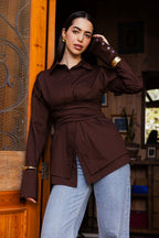 Chemise poplin Brown
