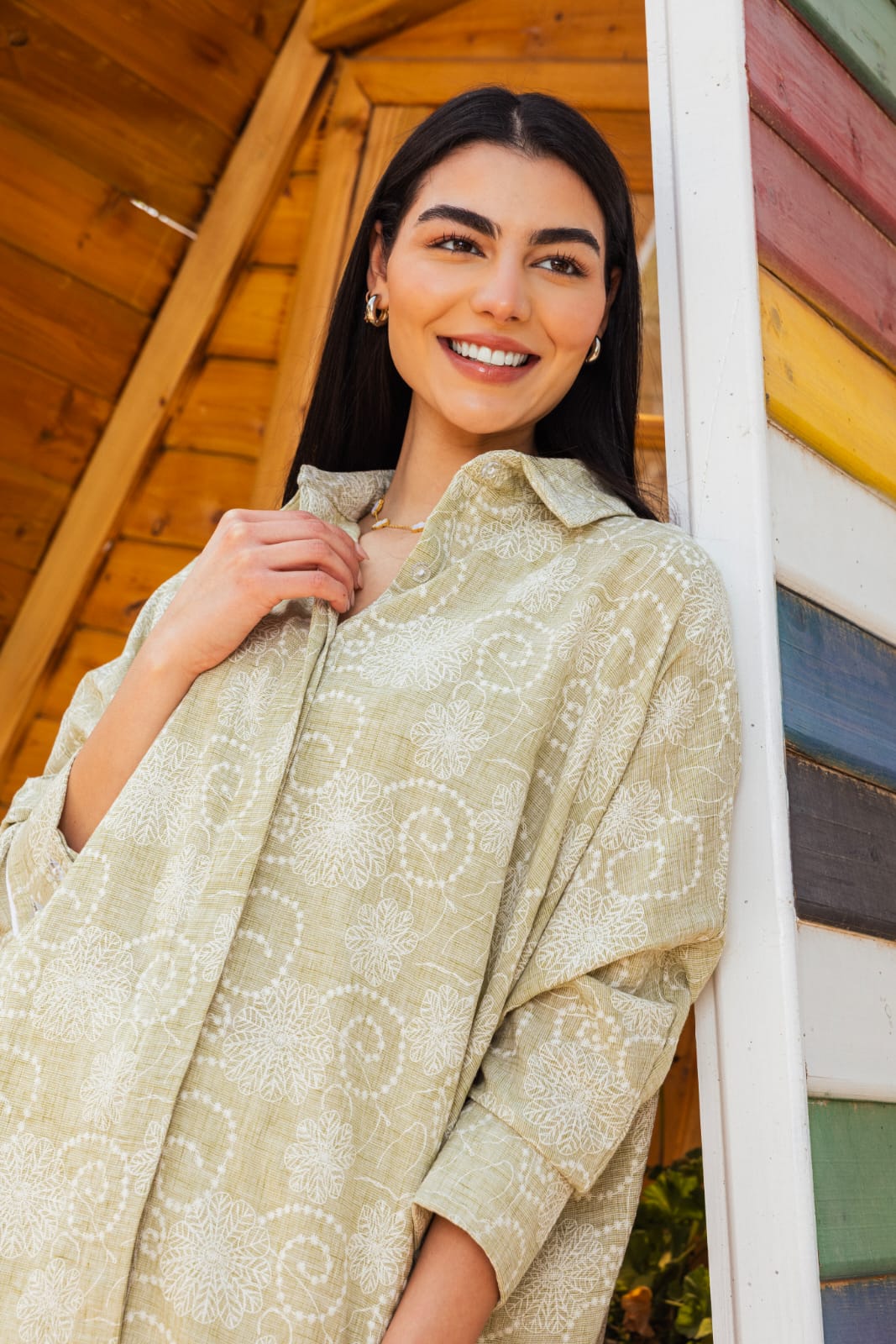 Oversized blouse Light Olive