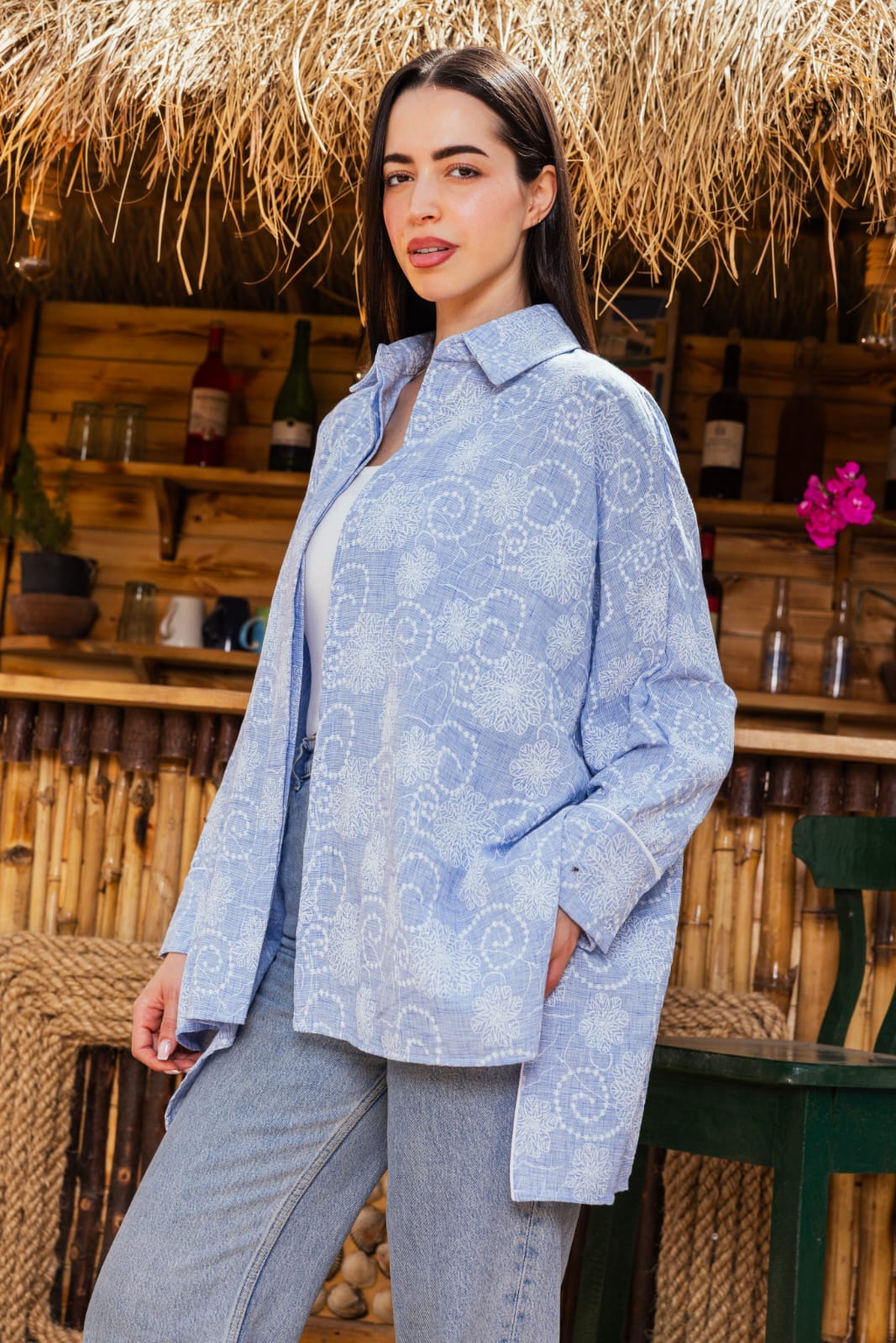 Oversized blouse Baby Blue