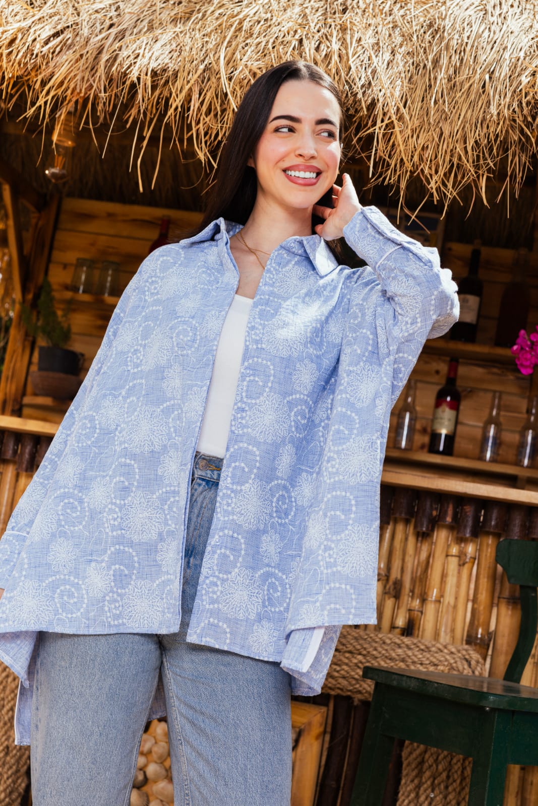Oversized blouse Baby Blue