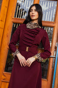Tiger scarf dress burgundy