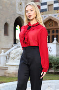 Velvet blouse Red