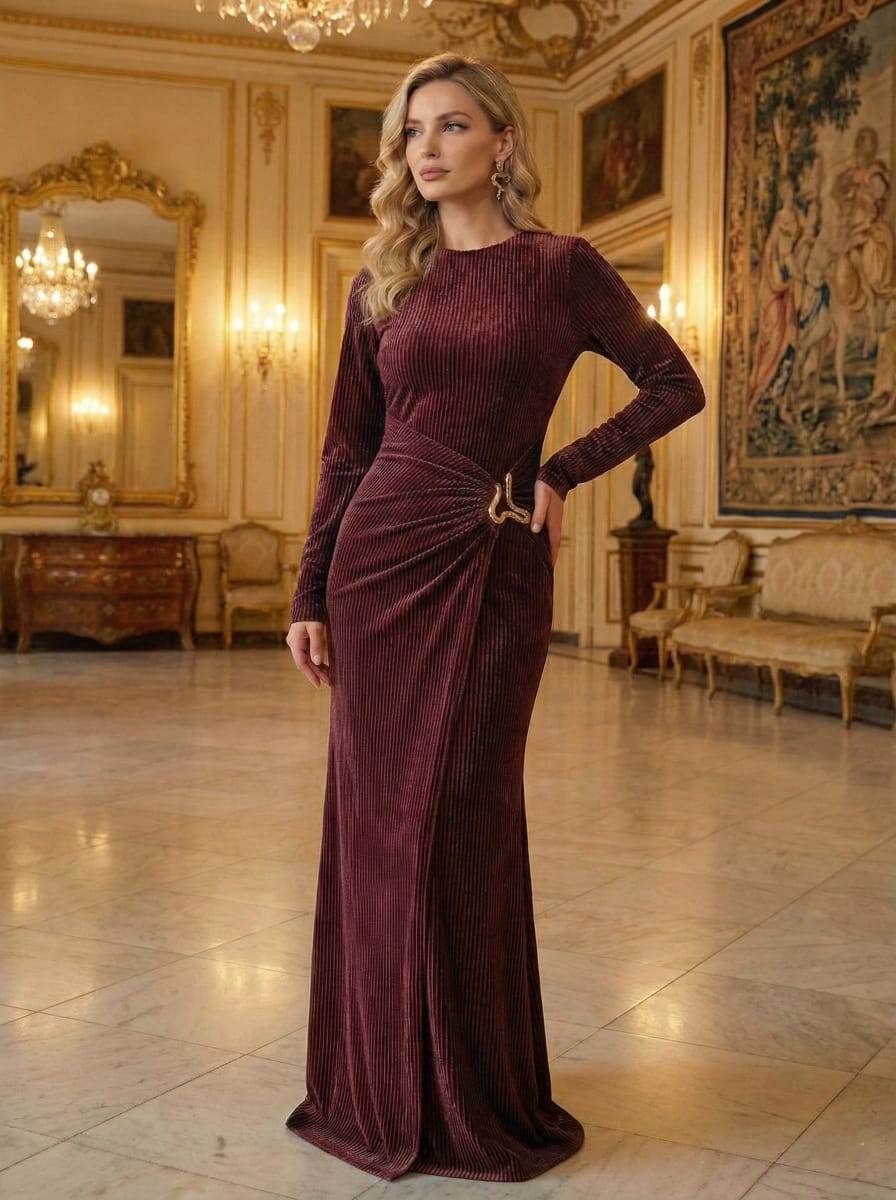 Ribbed velvet dress
