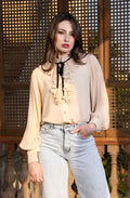 Velvet blouse Beige